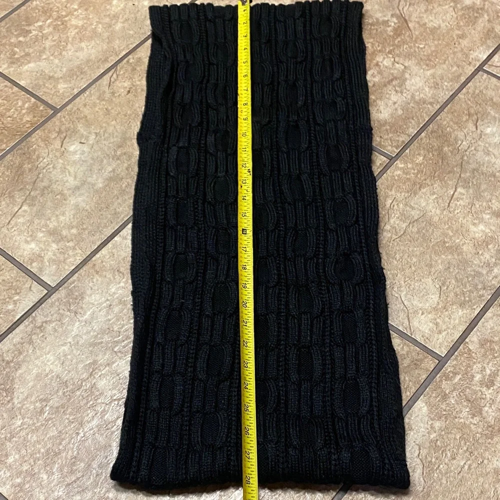 Calvin Klein Black Knit Infinity Scarf Unisex Fall Cozy Winter